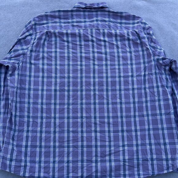 Crown & Ivy Mens 3XT Blue Plaid Classic Fit Button Down Preppy Long Sleeve - Picture 6 of 6